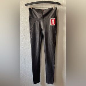 SPANX Faux Leather Leggings in Jet Black NWT